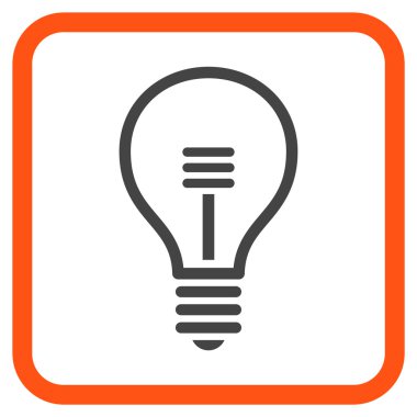 Lamba ampul vektör simgesi bir çerçeve içinde