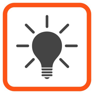 Ampul vektör simgesi bir çerçeve içinde