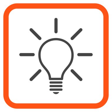 Ampul vektör simgesi bir çerçeve içinde