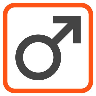 Erkek simge vektör simgesi bir çerçeve içinde