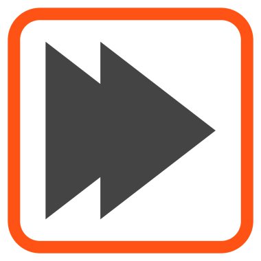 Doğru vektör simgesi bir çerçeve içinde hareket