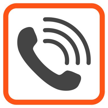 Telefon vektör simgesi bir çerçeve içinde