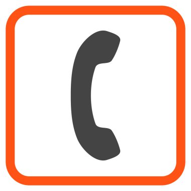 Telefon alıcı vektör simgesi bir çerçeve içinde