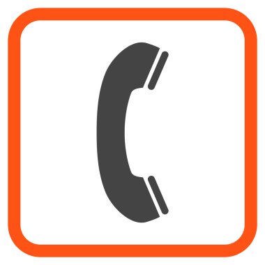 Telefon alıcı vektör simgesi bir çerçeve içinde