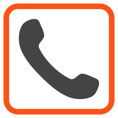 Telefon alıcı vektör simgesi bir çerçeve içinde