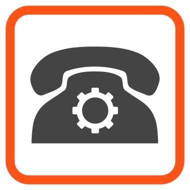 Telefon ayarları vektör simgesi bir çerçeve içinde