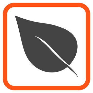 Bitki yaprak vektör simgesi bir çerçeve içinde