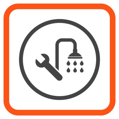 Sıhhi tesisat vektör simgesi bir çerçeve içinde