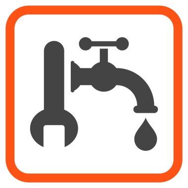 Sıhhi tesisat vektör simgesi bir çerçeve içinde