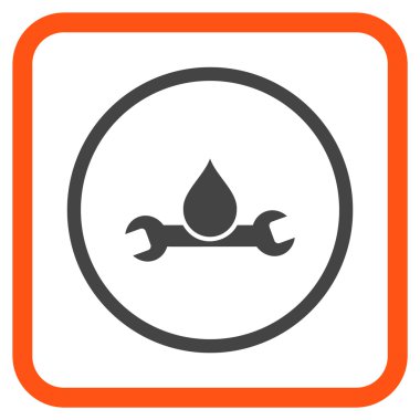 Sıhhi tesisat vektör simgesi bir çerçeve içinde