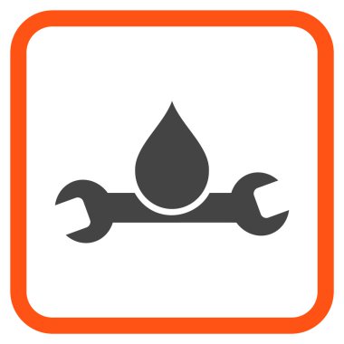 Sıhhi tesisat vektör simgesi bir çerçeve içinde