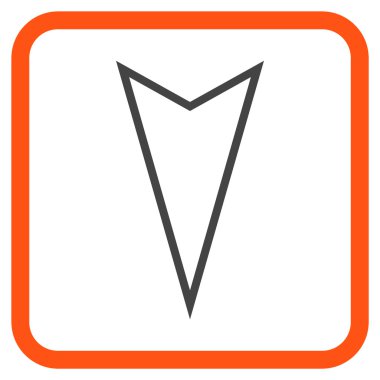 İşaretçi vektör simgesi bir çerçeve içinde aşağı