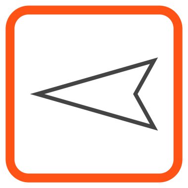 İşaretçi sol vektör simgesi bir çerçeve içinde