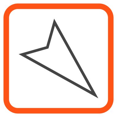 İşaretçi vektör simgesi bir çerçeve içinde aşağı