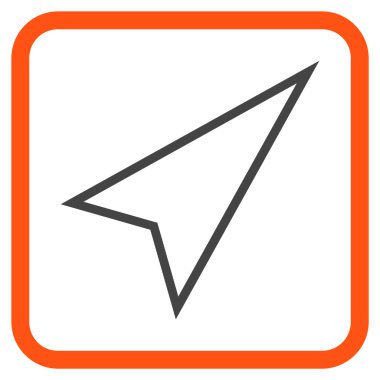 İşaretçiyi doğru yukarı vektör simgesi bir çerçeve içinde