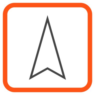 İşaretçi vektör simgesi bir çerçeve içinde yukarı