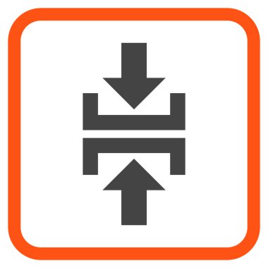 Basın düşey yönde vektör simgesi bir çerçeve içinde