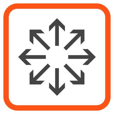 Radyal oklar bir çerçeve içinde simge vektör