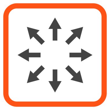 Radyal oklar bir çerçeve içinde simge vektör