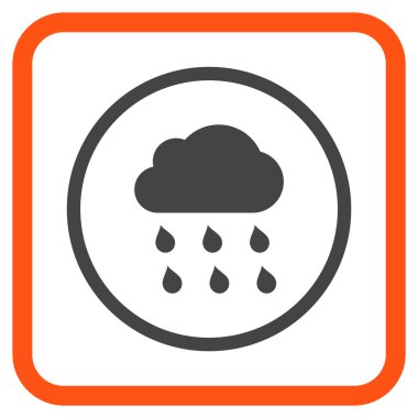 Yağmur bulutu vektör simgesi bir çerçeve içinde