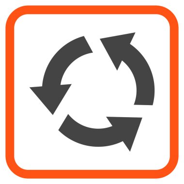 Geri dönüşüm vektör simgesi bir çerçeve içinde