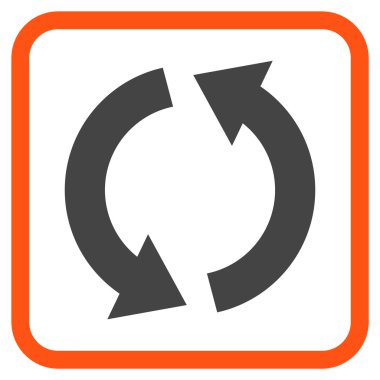 Geri dönüşüm vektör simgesi bir çerçeve içinde