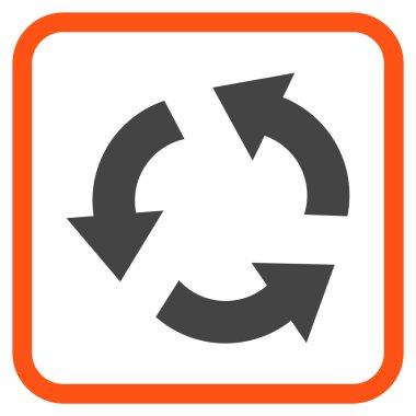 Geri dönüşüm vektör simgesi bir çerçeve içinde