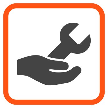 Onarım hizmeti vektör simgesi bir çerçeve içinde