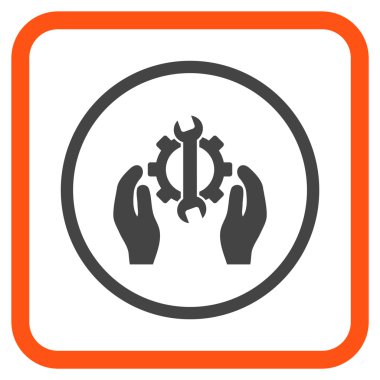 Onarım hizmeti vektör simgesi bir çerçeve içinde