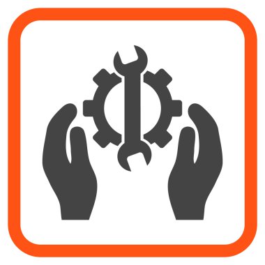 Onarım hizmeti vektör simgesi bir çerçeve içinde