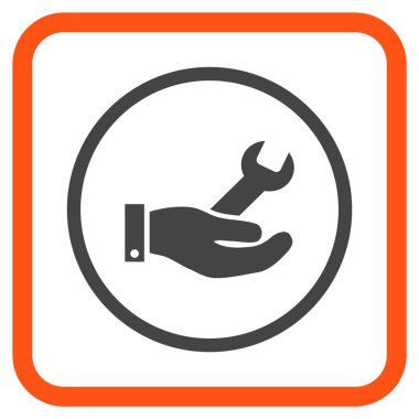 Onarım hizmeti vektör simgesi bir çerçeve içinde