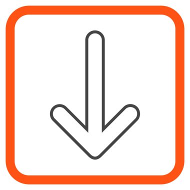 Vektör simgesi bir çerçeve içinde aşağı yönlü ok
