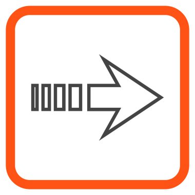 Doğru vektör simgesi bir çerçevede göndermek