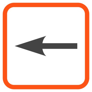 Keskin ok sol vektör simgesi bir çerçeve içinde