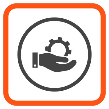 Hizmet vektör simgesi bir çerçeve içinde