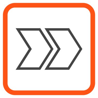 Üst karakter doğru vektör simgesi bir çerçeve içinde