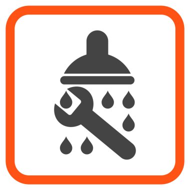 Duş sıhhi tesisat vektör simgesi bir çerçeve içinde