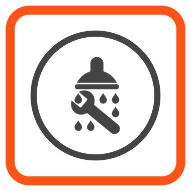 Duş sıhhi tesisat vektör simgesi bir çerçeve içinde