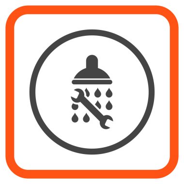 Duş sıhhi tesisat vektör simgesi bir çerçeve içinde