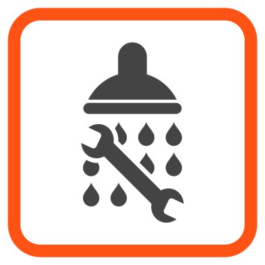 Duş sıhhi tesisat vektör simgesi bir çerçeve içinde