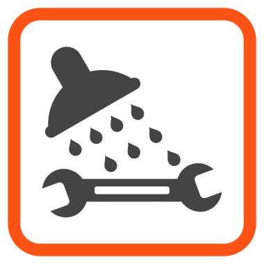 Duş sıhhi tesisat vektör simgesi bir çerçeve içinde