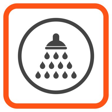 Duş vektör simgesi bir çerçeve içinde