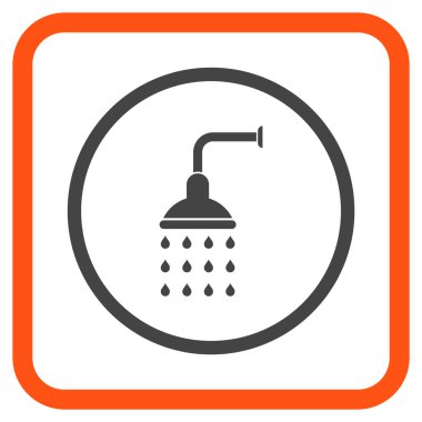 Duş vektör simgesi bir çerçeve içinde