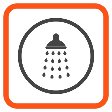 Duş vektör simgesi bir çerçeve içinde