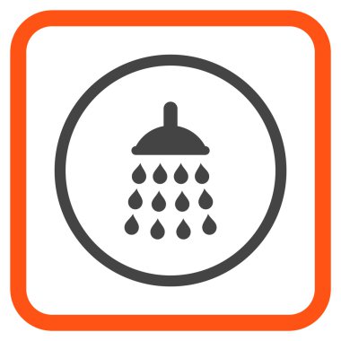 Duş vektör simgesi bir çerçeve içinde