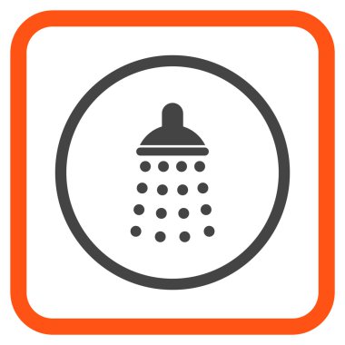 Duş vektör simgesi bir çerçeve içinde