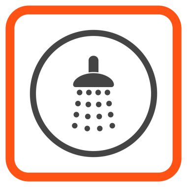 Duş vektör simgesi bir çerçeve içinde