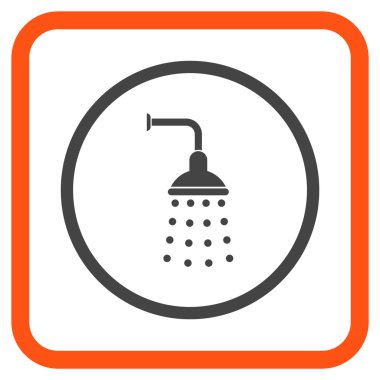 Duş vektör simgesi bir çerçeve içinde