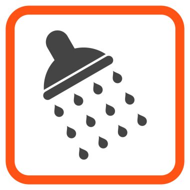 Duş vektör simgesi bir çerçeve içinde