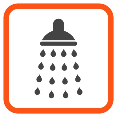 Duş vektör simgesi bir çerçeve içinde